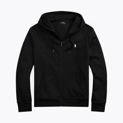 RL Doppelstrick-Kapuzenpullover mit durchgehendem Reißverschluss 