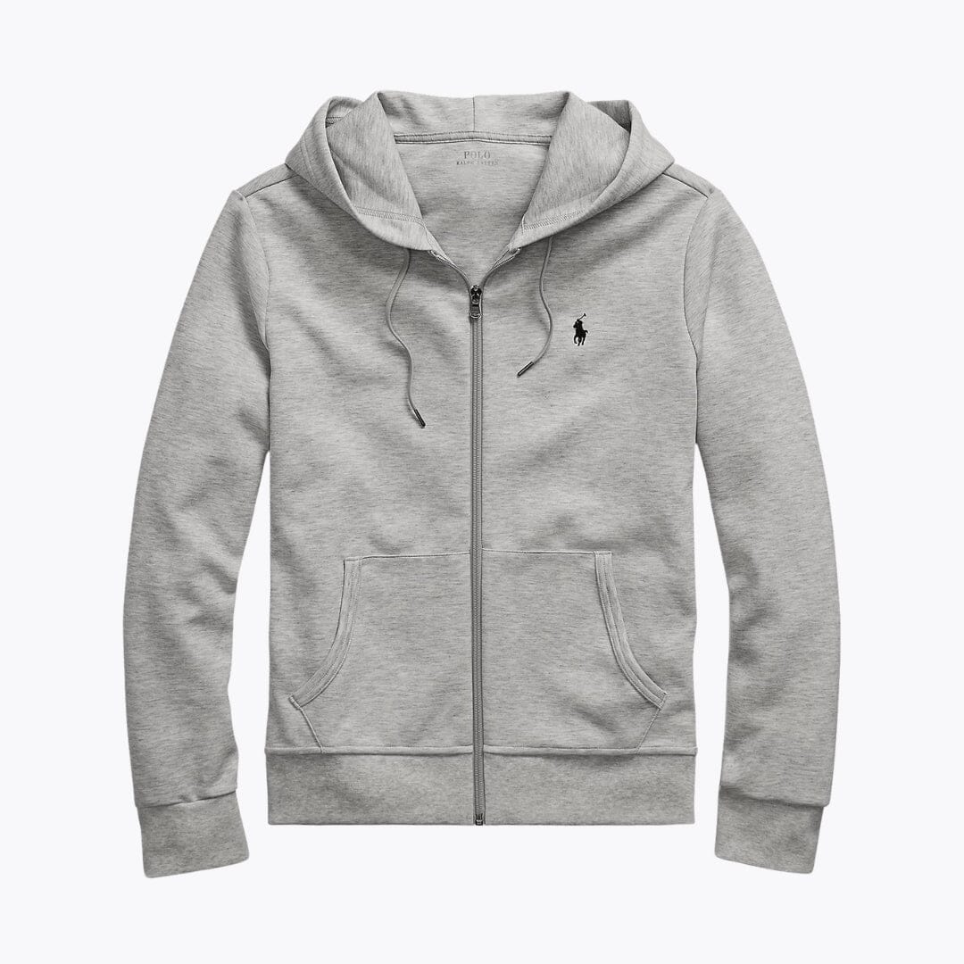 RL Doppelstrick-Kapuzenpullover mit durchgehendem Reißverschluss 