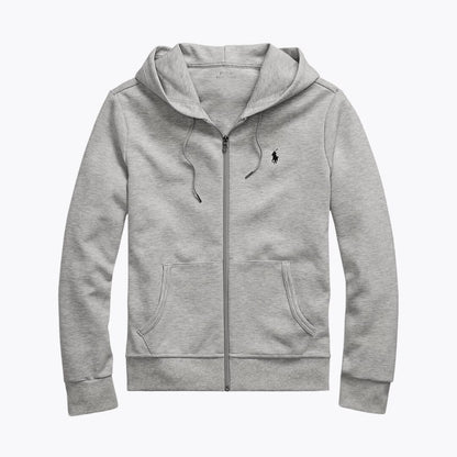 RL Doppelstrick-Kapuzenpullover mit durchgehendem Reißverschluss 